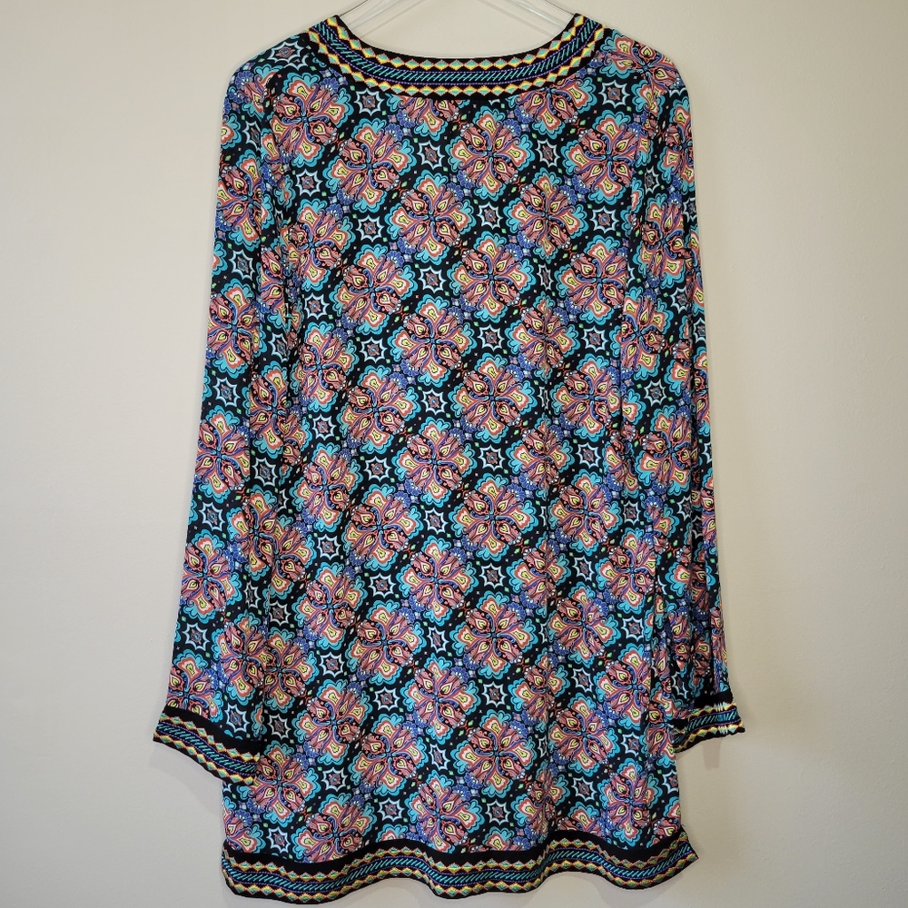 Nanette Lepore Swim Paloma Embroidered Tunic Beach Pool Coverup Dress Sz Medium - Picture 8 of 14